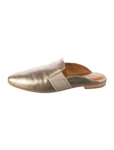 Pre-owned Frye Leather Mules In Gold