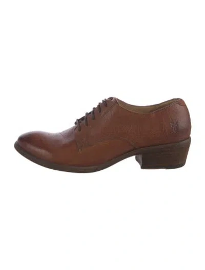 Pre-owned Frye Leather Oxfords In Brown
