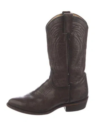 Pre-owned Frye Leather Patterned Western Boots In Neutral