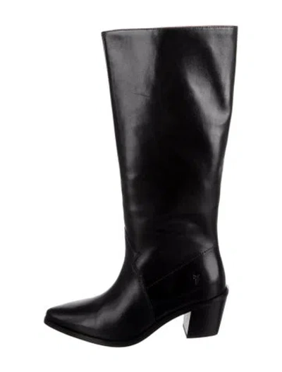 Pre-owned Frye Leather Rain Boots In Black