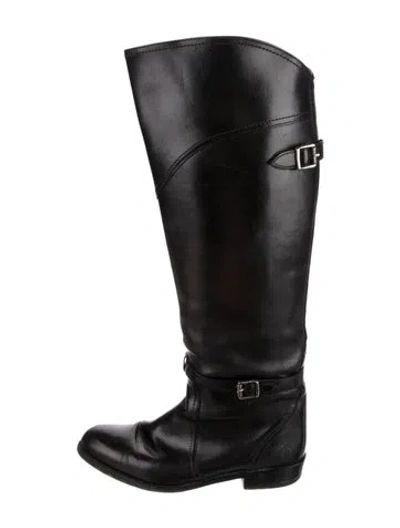 Pre-owned Frye Leather Riding Boots In Black