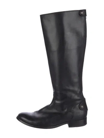 Pre-owned Frye Leather Riding Boots In Black