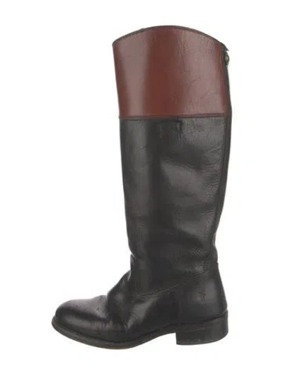 Pre-owned Frye Leather Riding Boots In Black
