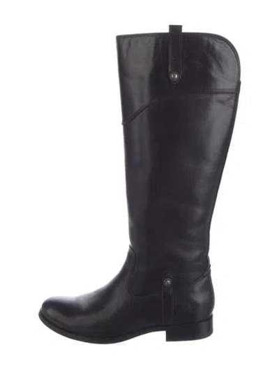 Pre-owned Frye Leather Riding Boots In Black