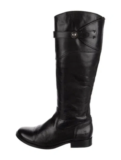 Pre-owned Frye Leather Riding Boots In Black