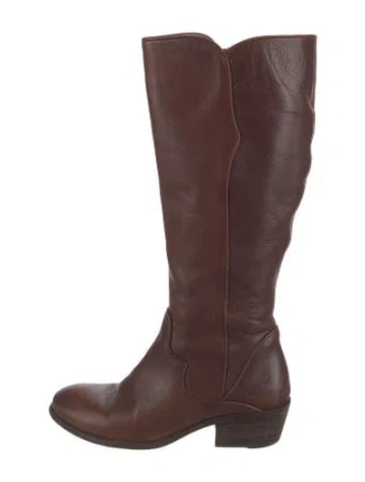 Pre-owned Frye Leather Riding Boots In Black