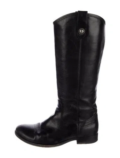 Pre-owned Frye Leather Riding Boots In Black