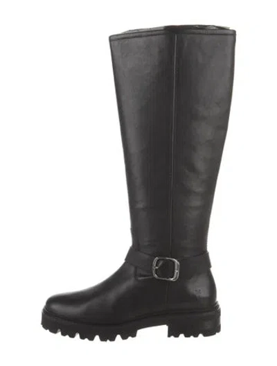 Pre-owned Frye Leather Riding Boots In Black