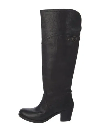 Pre-owned Frye Leather Riding Boots In Black