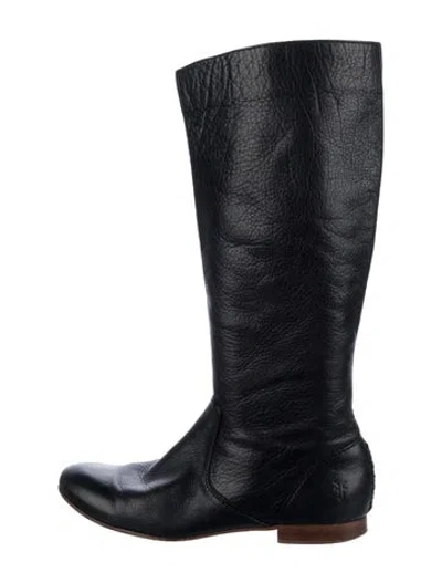 Pre-owned Frye Leather Riding Boots In Black