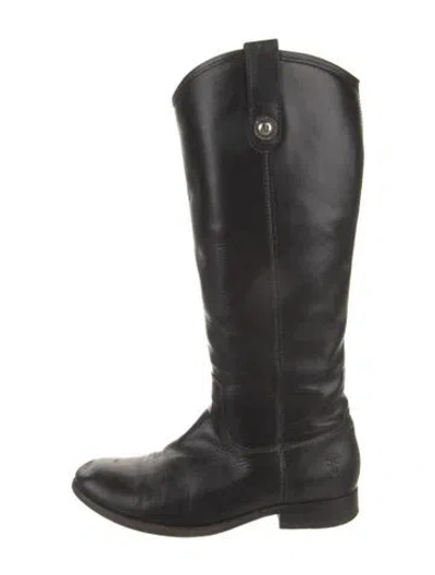 Pre-owned Frye Leather Riding Boots In Black