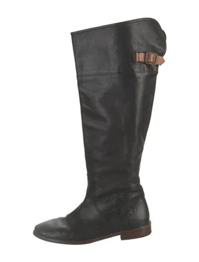 Pre-owned Frye Leather Riding Boots In Black