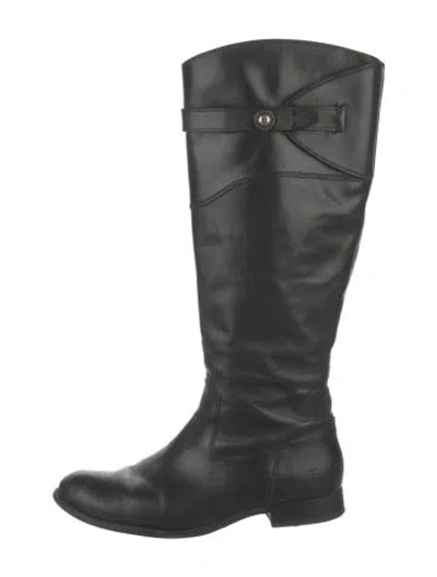 Pre-owned Frye Leather Riding Boots In Black