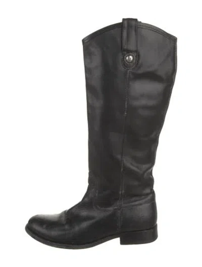 Pre-owned Frye Leather Riding Boots In Black
