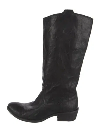 Pre-owned Frye Leather Riding Boots In Black