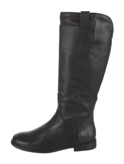 Pre-owned Frye Leather Riding Boots In Black