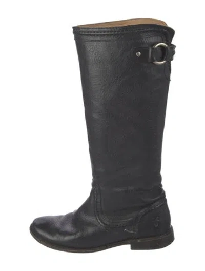 Pre-owned Frye Leather Riding Boots In Black
