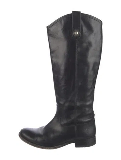 Pre-owned Frye Leather Riding Boots In Black