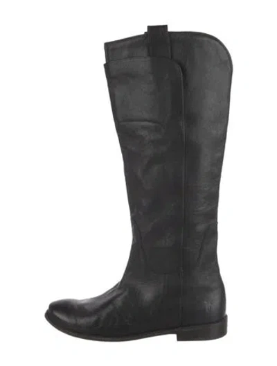Pre-owned Frye Leather Riding Boots In Black