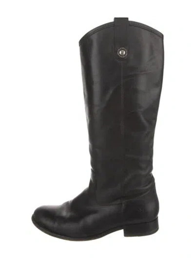 Pre-owned Frye Leather Riding Boots In Black