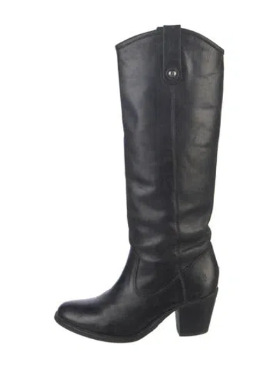 Pre-owned Frye Leather Riding Boots In Black