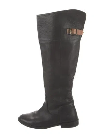 Pre-owned Frye Leather Riding Boots In Black