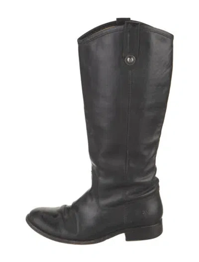 Pre-owned Frye Leather Riding Boots In Black