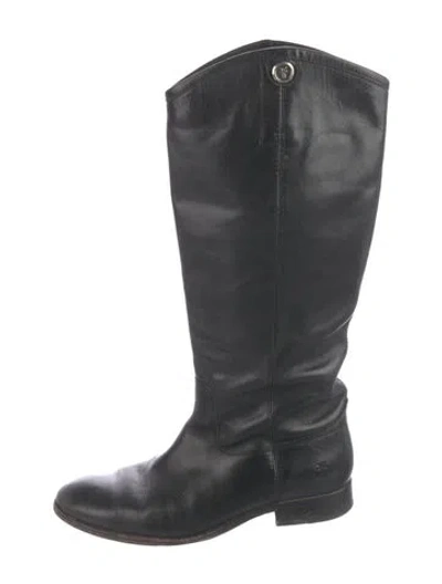 Pre-owned Frye Leather Riding Boots In Black