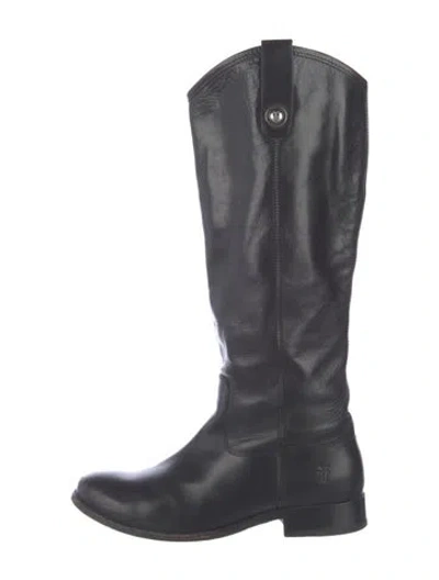 Pre-owned Frye Leather Riding Boots In Black