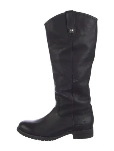 Pre-owned Frye Leather Riding Boots In Black