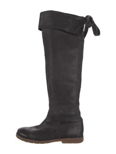 Pre-owned Frye Leather Riding Boots In Black