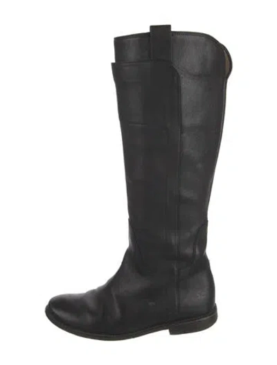 Pre-owned Frye Leather Riding Boots In Black