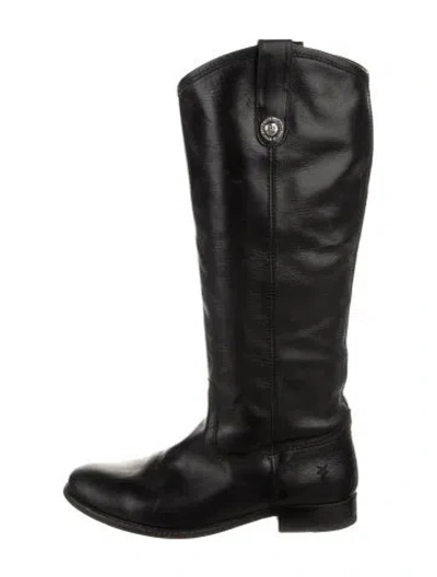 Pre-owned Frye Leather Riding Boots In Black