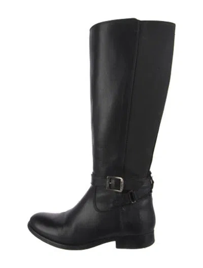 Pre-owned Frye Leather Riding Boots In Black