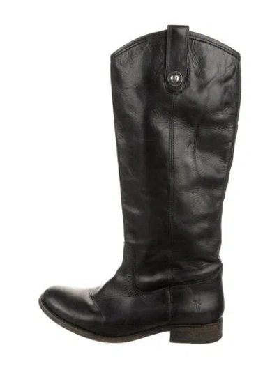 Pre-owned Frye Leather Riding Boots In Black