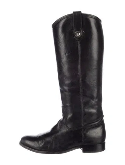 Pre-owned Frye Leather Riding Boots In Black