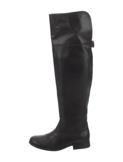 Pre-owned Frye Leather Riding Boots In Black