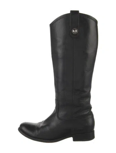 Pre-owned Frye Leather Riding Boots In Black