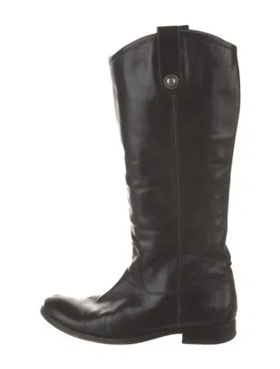 Pre-owned Frye Leather Riding Boots In Black