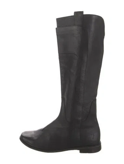 Pre-owned Frye Leather Riding Boots In Black