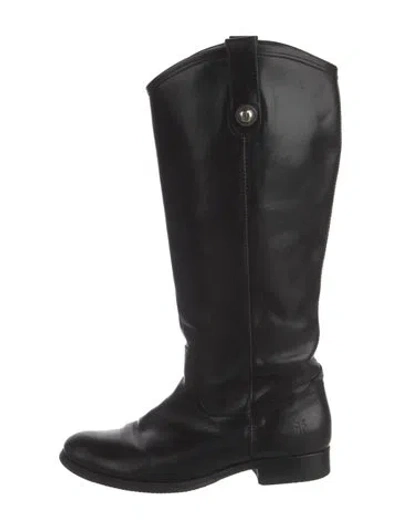 Pre-owned Frye Leather Riding Boots In Black