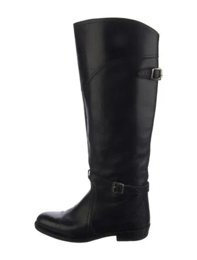 Pre-owned Frye Leather Riding Boots In Black