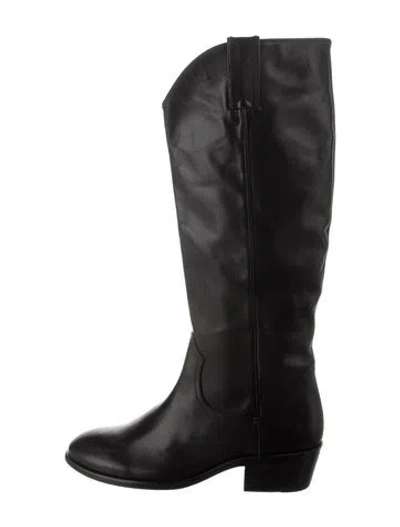 Pre-owned Frye Leather Riding Boots In Black