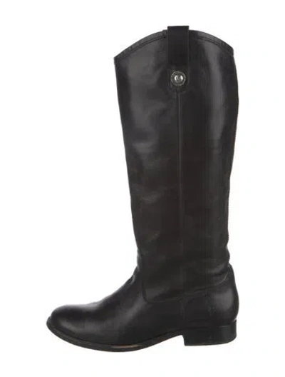 Pre-owned Frye Leather Riding Boots In Black