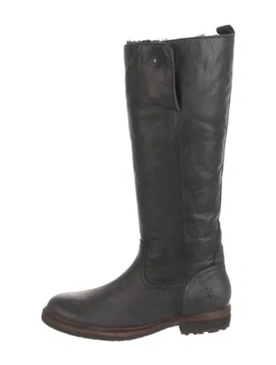 Pre-owned Frye Leather Riding Boots In Black