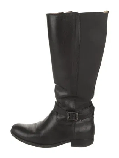 Pre-owned Frye Leather Riding Boots In Black