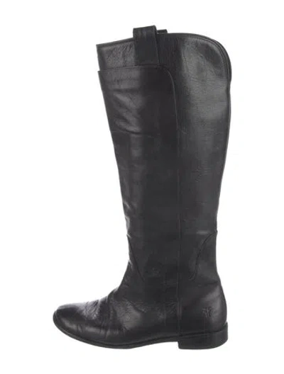 Pre-owned Frye Leather Riding Boots In Black