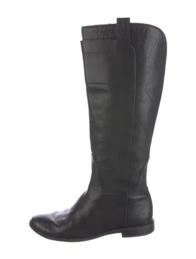 Pre-owned Frye Leather Riding Boots In Black