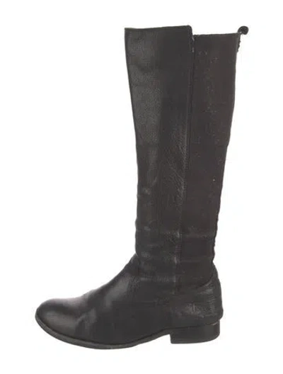 Pre-owned Frye Leather Riding Boots In Black