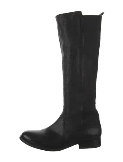 Pre-owned Frye Leather Riding Boots In Black